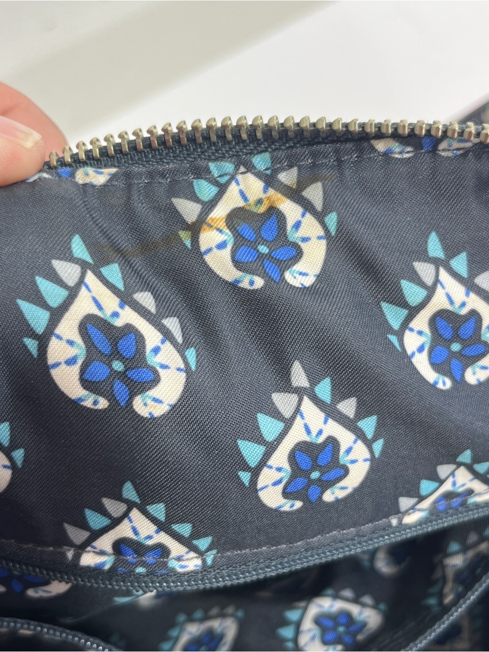 Vera Bradley Quilted Floral Shoulder Tote in Navy - Picture 9 of 16